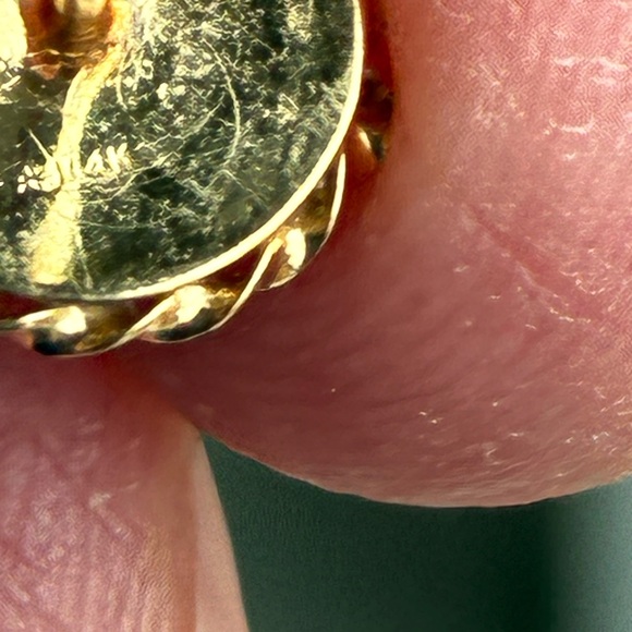 14k Gold Floral Dome Stud Earrings - Classic Women's Jewelry - Picture 6 of 8